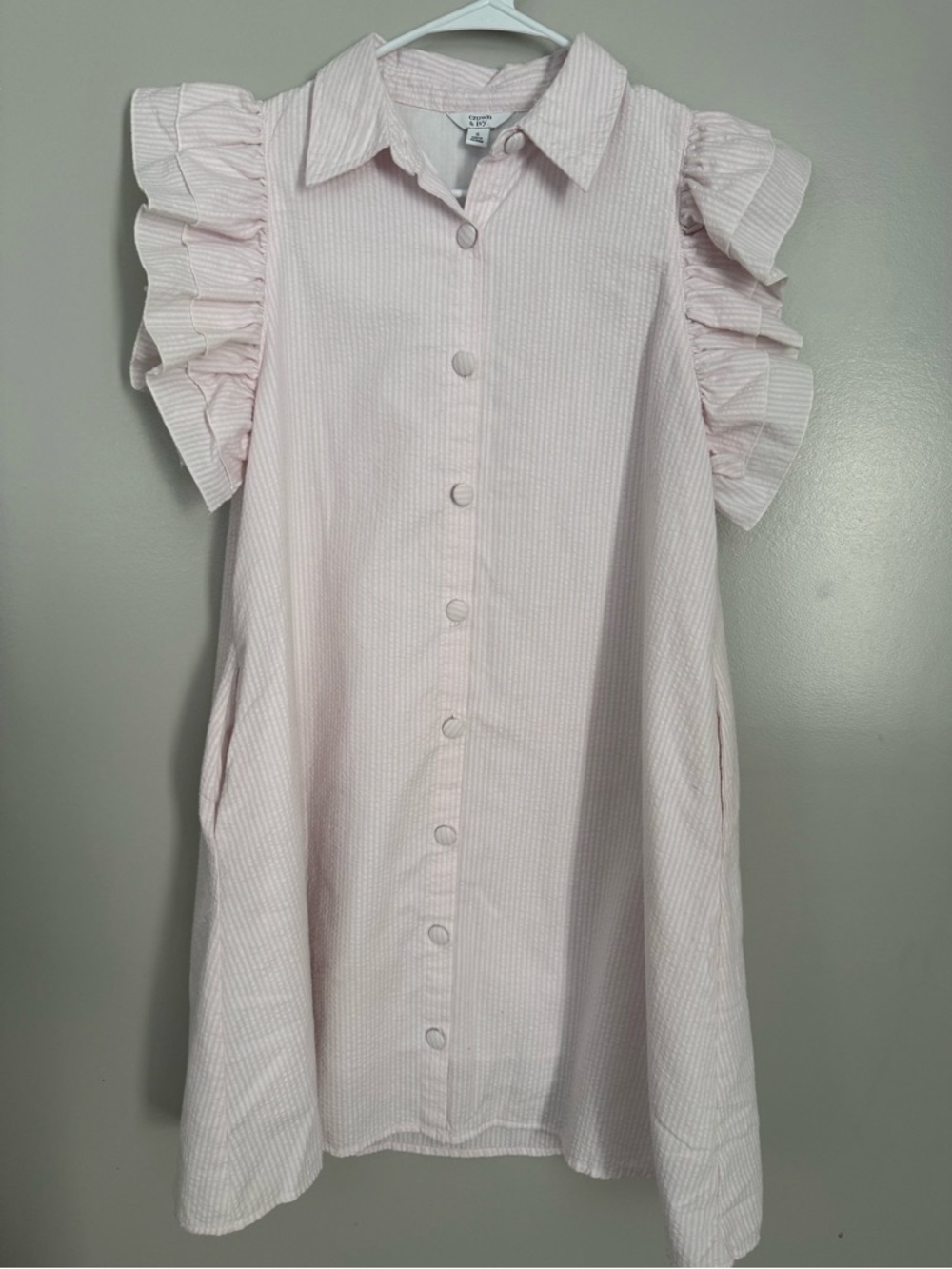 crown & ivy Soft Pink Striped Button Shirt